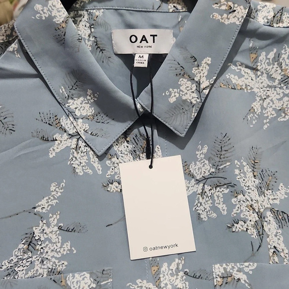 Oat New York floral flowy short sleeve button down - Picture 2 of 3